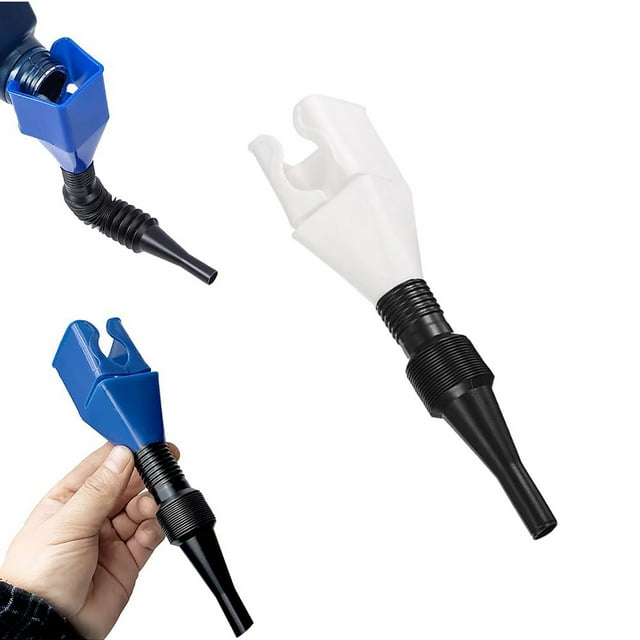 NAOJIE Flexible Draining Tool Snap Funnel,Retractable Automotive Fuel Funnel,Universal Plastic Clasp Funnel-White,Flexible Wide Mouth Funnel,Funnels for Automotive Use,Oil Funnel