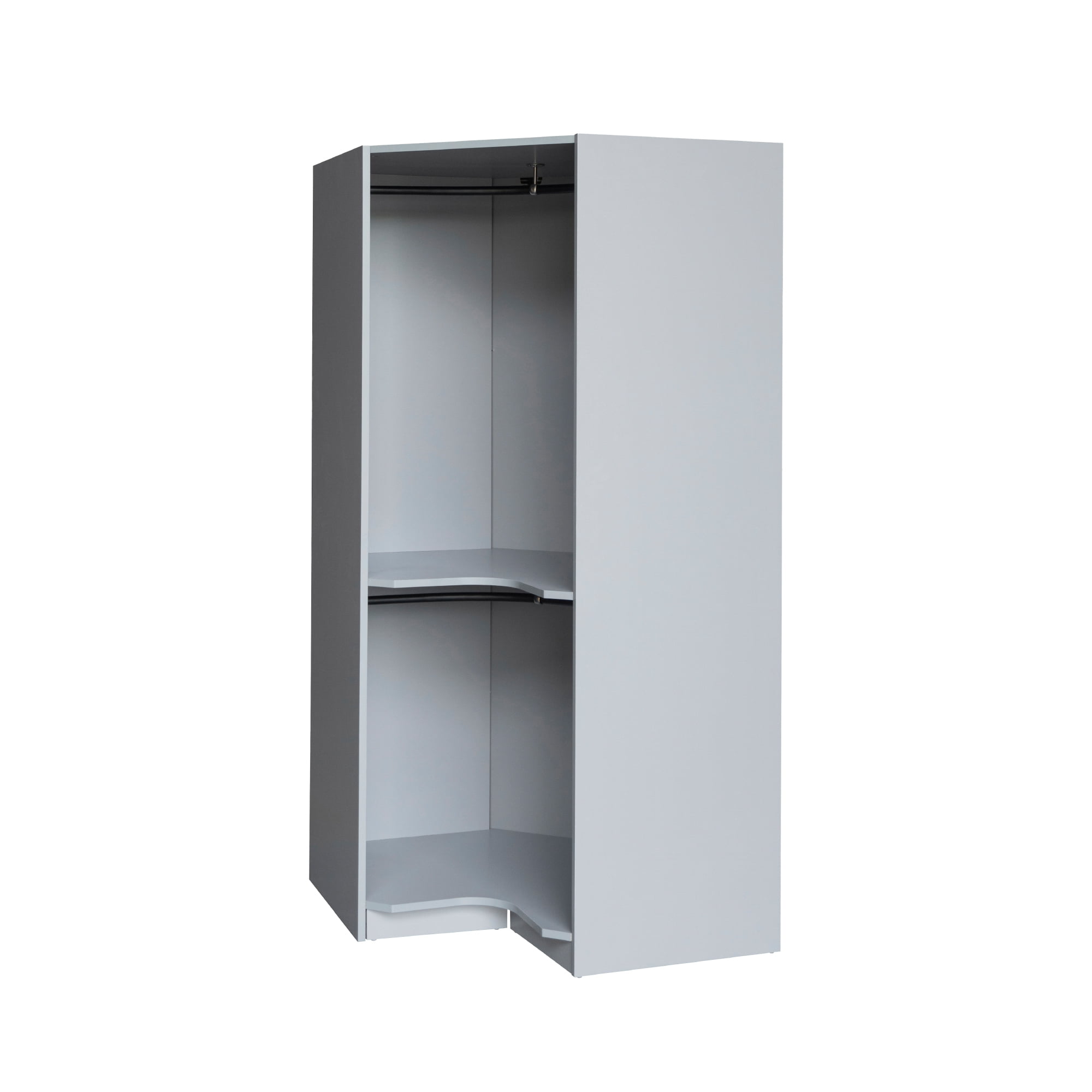 Polygon Corner Wardrobe, Storage Armoire Cabinet with Hanging Rail
