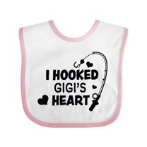 Inktastic I Hooked Gigi's Heart with Fishing Rod Boys or Girls Baby Bib