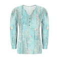 thumbnail image 3 of Maplenight Long Sleeve Shirts for Women Henley V Neck Tunic Tops Business Casual Loose Fit Floral Blouses Fall Fashion Outfits, 3 of 5