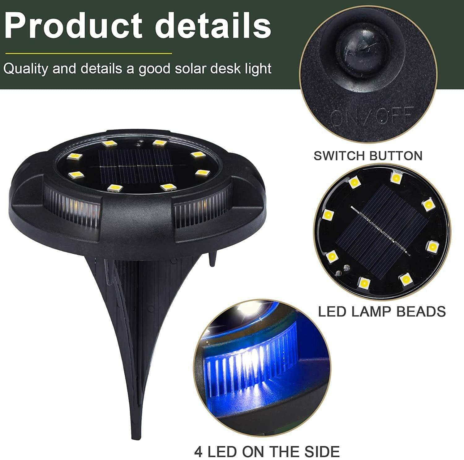 8pcs Solar Ground Lights 12 LED Buried Lawn Lamp Yard Path Landscape Lights