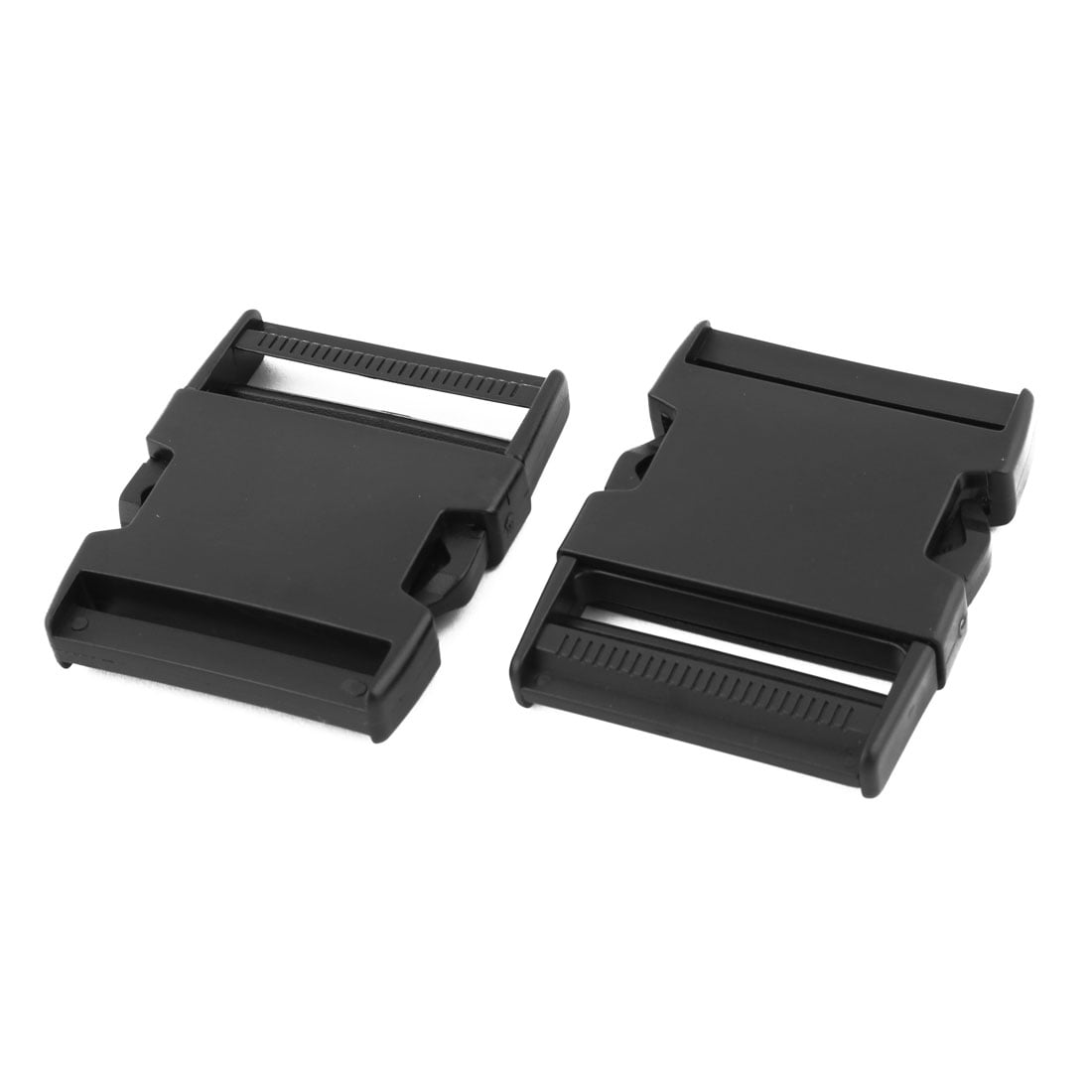 Bag Plastic Rectangle Webbing Strap Adjustive Quick Release Buckle Black 2 Pcs