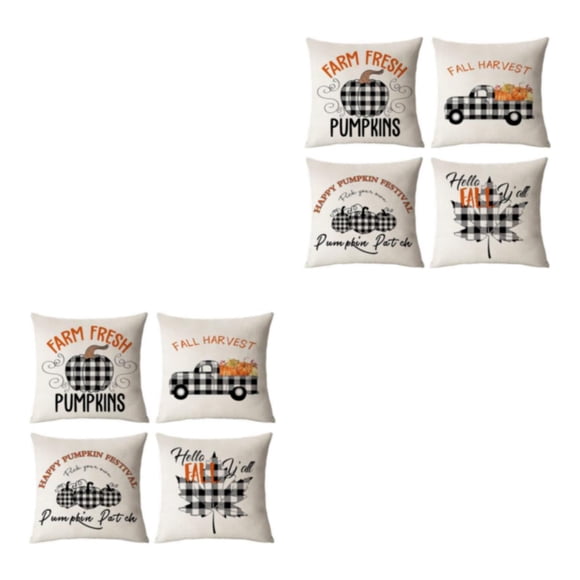 Funda de almohada suave y duradera Inteprter 4 piezas para una cómoda funda de cojín de fácil cuidado Halloween Type8 NO8