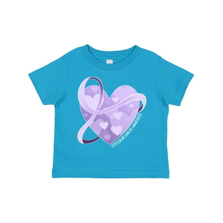 

Inktastic Testicular Cancer Awareness Orchid Ribbon Around Heart Gift Toddler Boy or Toddler Girl T-Shirt