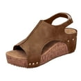 thumbnail image 1 of Sandales Habillées à Plateforme Compensée pour Femmes avec Bride Arrière Ajustable, Mode 2025, Slingback Épais, Chaussures d'Été, 1 of 5