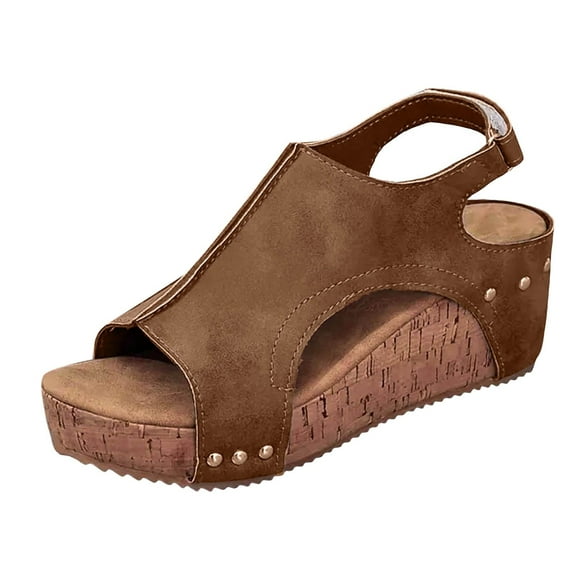 Women's Platform Wedge Dress Sandals with Adjustable Back Strap 2025 Fashion Chunky Slingback Summer Shoes