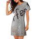 thumbnail image 2 of Easygdp Coffee Beans On Board Camisón de manga corta para mujer, informal, estampado, 2 of 6