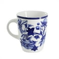 thumbnail image 4 of Elama Cattleya Orchid 16 Piece Round Porcelain Dinnerware Set in Blue and White, 4 of 10