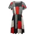 thumbnail image 4 of Geometric Abstract Art Red Black Grey Red Women's Dress Short Sleeve Summer Sundress Summer Women Clothes, 4 of 7