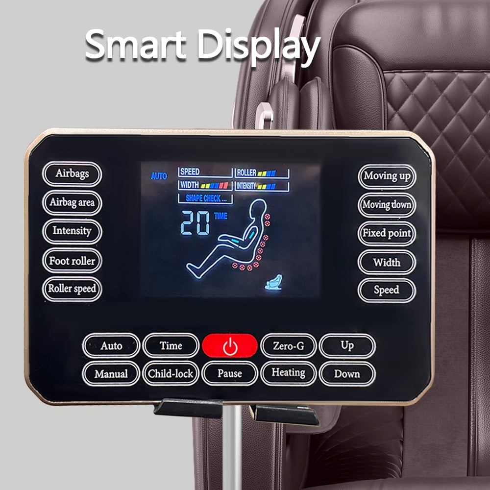 MAYEERTY Zero Gravity Recliner with SL-Track Shiatsu, Waterproof Massage Chair Full Body for Thai Stretching & Airbag Compression, Brown