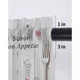 thumbnail image 6 of Grey Retro Art Curtains 54 Inch Length, Sheer Curtains for Bedroom Living Room Window Spoon Fork Vintage Farmhouse Wooden Rod Pocket Voile Drapes Kitchen Curtains Small Half Window 42"x54" 2 Panels, 6 of 6