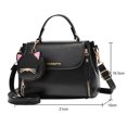 thumbnail image 4 of Bolsa bandolera de cuero con lindo gato para mujer con asa superior y monedero (negro) Ehuebsd Para Estrenar, 4 of 9