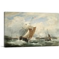 thumbnail image 1 of ARTCANVAS French Sloop Entering the Harbour of Treport Canvas Art Print by Edward William Cooke - Size: 12" x 8" (0.75" Deep), 1 of 9