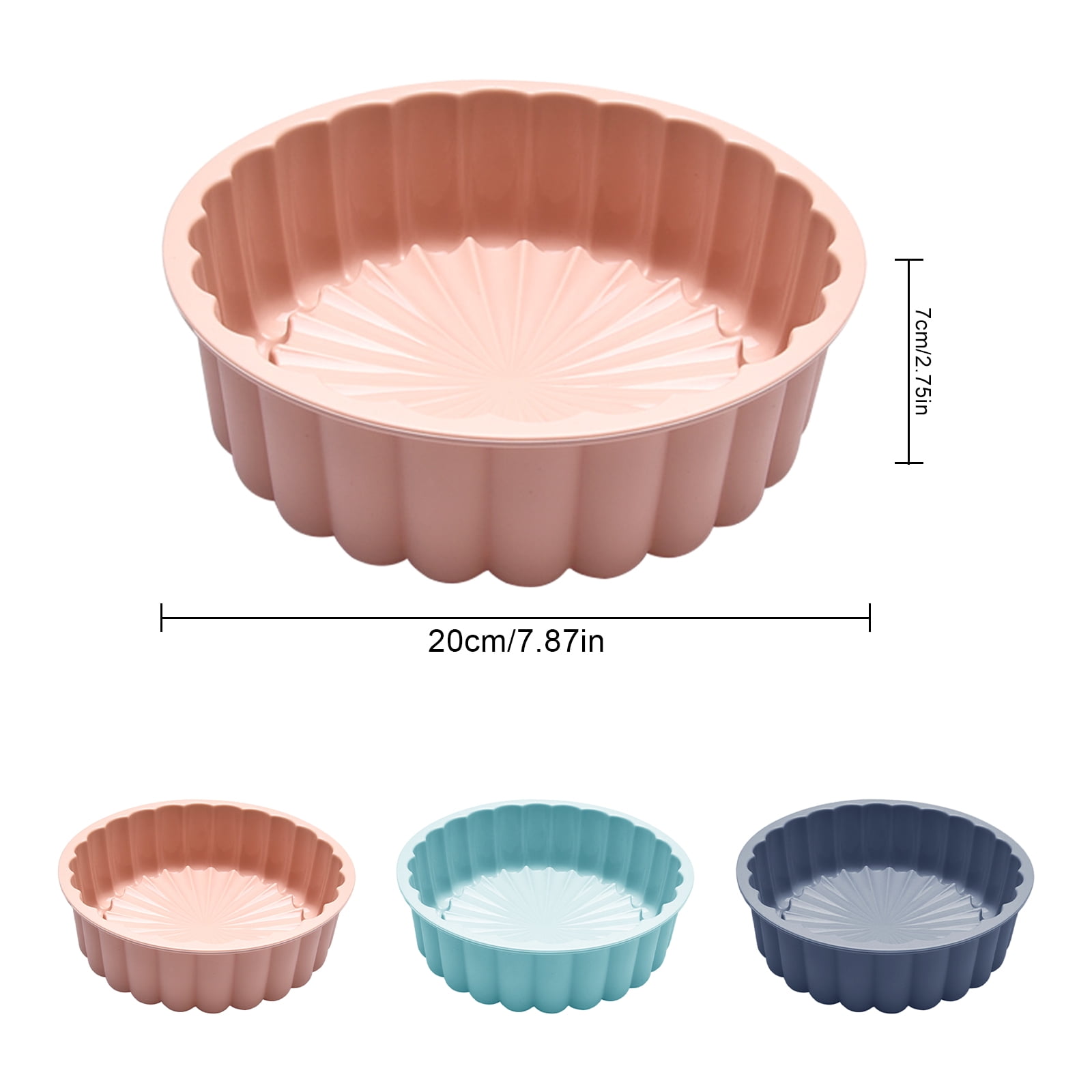 Silicone 8inch Charlotte Round Cake Pan Strawberry Cheesecake Brownie Bread  Form Maker Baking Cake Mold Tray Pie Flan Bread Pan - AliExpress