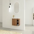 thumbnail image 2 of 20" Floating Wall-Mounted Bathroom Vanity with White Resin Sink & Soft-Close Cabinet Door, Walnut, 2 of 11