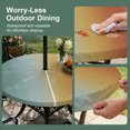 thumbnail image 5 of Round Outdoor Tablecloth with Umbrella Hole and Zipper, Orange Yellow Green Ombre Tablecloth with Elastic Waterproof, Modern Art Aesthetics Abstract Patio Table Covers for 31" - 35" Pool Tables, 5 of 9