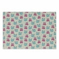 thumbnail image 1 of Kawaii Cutting Board, Pattern with Doodles Cartoon Funny Characters Little Hearts, Decorative Tempered Glass Cutting and Serving Board, Small Size, Pale Blue Pink Beige, by Ambesonne, 1 of 1