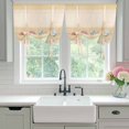 thumbnail image 4 of Yellow Summer Coastal Balloon Curtains for Windows, Bedroom Curtains 54 Inch Length, Modern Ocean Waves Starfish Shell Tie Up Curtains Panels Thermal Insulated Bathroom Curtains Window 42"x54", 4 of 8