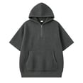 thumbnail image 3 of Miaoju Boys Quarter Zip Hoodies Kids Hooded Sweatshirts Knit Pullover Tops Casual Lightweight Fall Winter Outerwear 4-14Years, 3 of 5