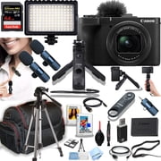 Canon PowerShot V1 Digital Camera + 64GB Extreme Speed Memory, HG-100 Stabilizing Grip W/BR-E1, Wireless Lavalier Microphones, 126 LED Video Light, Case, Software, and More (International Model)