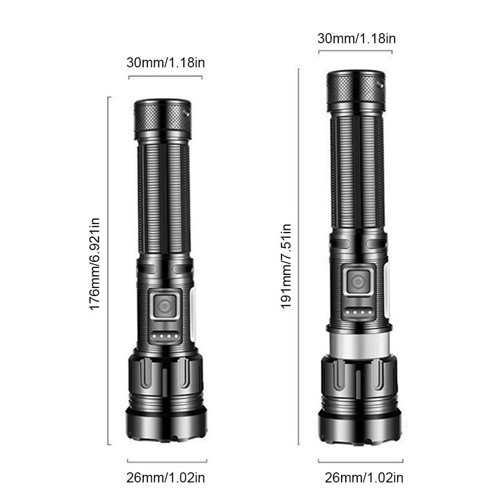 golytefs Xhp50 Flashlight 800LM Cob Led Torch 1200mAh Ipx4 Type-c Usb Rechargeable