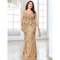 thumbnail image 4 of AURA Plus Size Evening Dress Slim Fit Fishtail Long Formal Banquet Gown Spandex Embroidery 0XL 4XL, 4 of 7