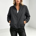 thumbnail image 2 of hlysgo Womens Stand Collar No Hood Windbreaker Jacket Quick Dry Zip Tops Daily Gym Hiking Outdoor Run Casual Short Coat with Pockets Black,3xL, 2 of 6