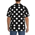 thumbnail image 3 of Balery Black and White Polka Dot Camisa Casual de Manga Corta con Botones para Hombre, Texturizada, Estilo Cubano, para Playa, Verano-Medium, 3 of 5