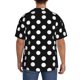 thumbnail image 3 of Fotbe Black and White Polka Dot Camisa Estampada de Manga Corta para Hombre, Casual de Verano, Estilo Playero, Sin Arrugas-Medium, 3 of 5