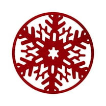 6PCS Christmas Snowflake Coasters - Festive Red Felt Drink Coasters Set for Holiday Table Decor, Party Supplies & Home Decorations