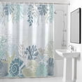 thumbnail image 2 of Summer Marine Life Shower Curtain, Ocean Corals Coastal Starfish Sand Dollar Waterproof Shower Curtain Set with 12 Hooks Lightweight Bath Curtains Fabric Bathroom Decor 72x72 Inches, 2 of 9