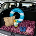 thumbnail image 2 of Binienty Hot Pink Leopard Print Rear Trunk Cargo Liner, Anti-Skid Backing Universal Fit 29" x 39" Trunk Protective Mat, Durable Stylish Car Interior Accessories for Sedan SUV, 2 of 7