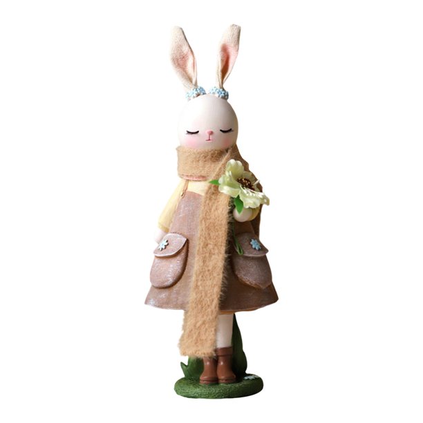 Estatua moderna de conejo de Pascua, escultura de resina, adorno decorativo artesanal, figurita de para escritorio, decoración del Festival Sunnimix Escultura de estatuilla de conejo