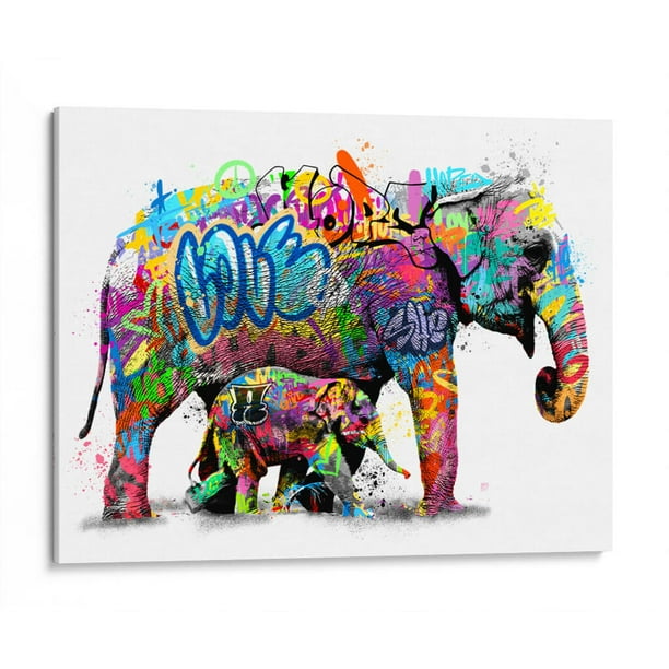 Cuadro Decorativo Elefante Monje 100x70 Cm - Lienzo Impreso, Laminado UV, Listo Para Colgar