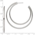 thumbnail image 4 of Stainless Steel Polished Post Hoop Earrings (54.5 X 54.5) Made In China sre1416, 4 of 5