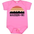 thumbnail image 3 of Inktastic Madison Wisconsin Skyline Retro Sunset Boys or Girls Baby Bodysuit, 3 of 5