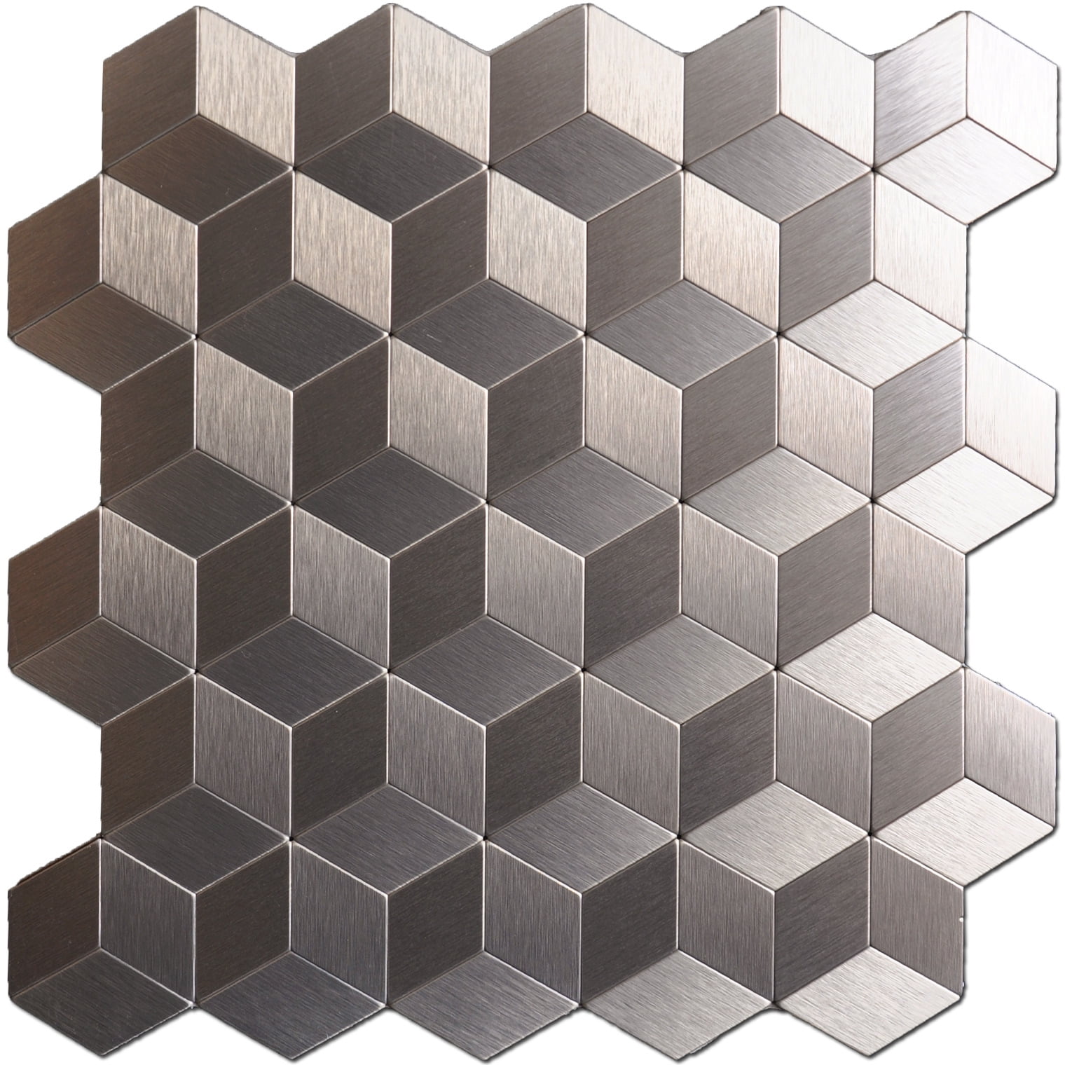 L And Stick Metal Backsplash For Kitchen Cubic Copper Set Of 10