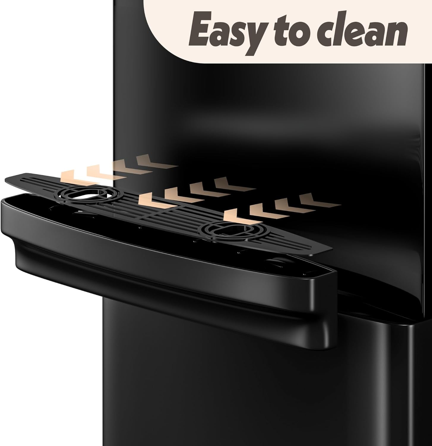 UrbanSync Water Dispenser for 3 or 5 Gallon Bottles, Top Loading Water Cooler with Hot & Cold Water, Child Safety Lock, Ideal for Kitchens, Offices, Black