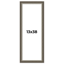 13x38 Frame Brown Solid Wood Picture Frame | 1.75 Inch Moulding Width | Austin Frame Complete with
