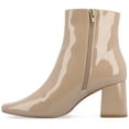 thumbnail image 3 of Journee Womens Haylinn Inside Zip Block Heel Booties, Widths Available, 3 of 9