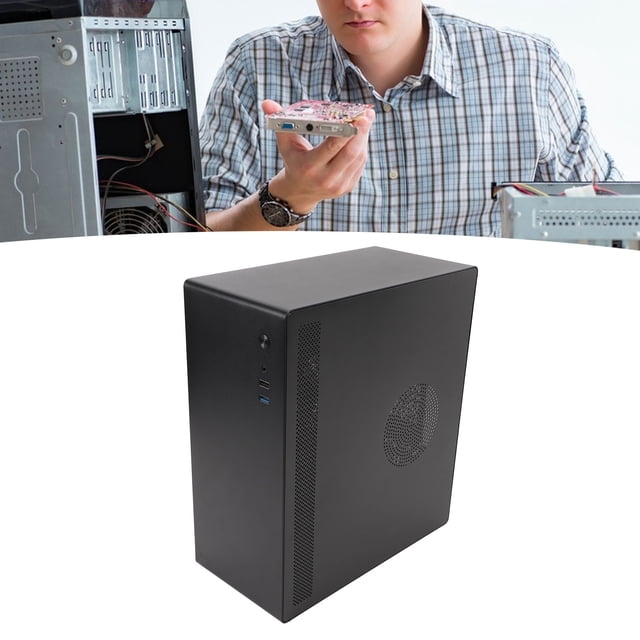 Caja Para Computadora De Escritorio, Caja Para Juegos De PC, Tecnología De Conformado Profundo De Acero Negro Completo De 0,6 Mm, Diseño Interior Espacioso Para Oficina