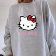 thumbnail image 4 of Hello Kitty Crew Neck Long Sleeve Adult Sweatshirt Gray, 4 of 5