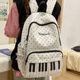 thumbnail image 4 of Slccxzc White Piano and Polka Dot Print Large Capacity Backpack Casual Travel Shoulder Bag, 1 Piece, 4 of 7