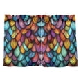 thumbnail image 7 of Yayeee Kitchen Curtains Tier Pair Light Filtering 27"x36" Rod Pocket Short Cafe Window Panel, Vibrant Dragon Scales Pattern, 7 of 7