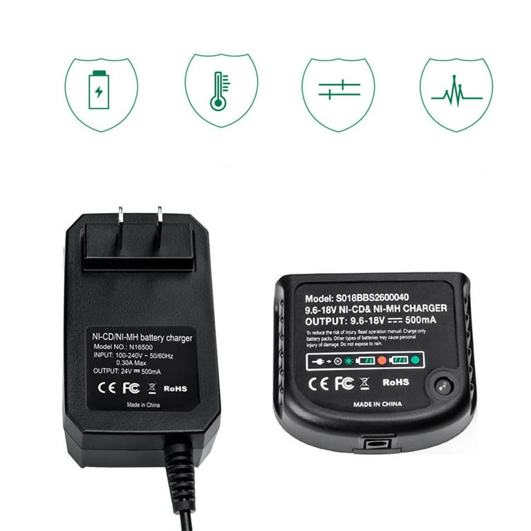 Black & Decker 9.6 volt - 18 Volt battery charger (slide terminal battery  only)