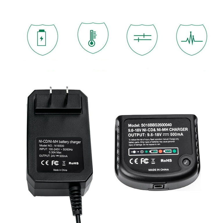 Battery Charger for Black & Decker 9.6V-18V Battery