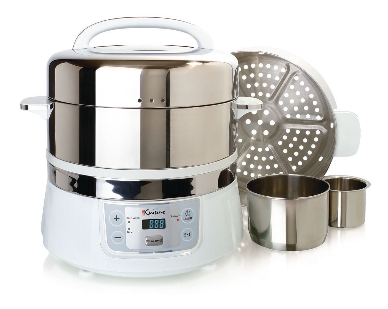 Euro Cuisine Stainless Steel 2-Tier Electric Steamer, FS2500