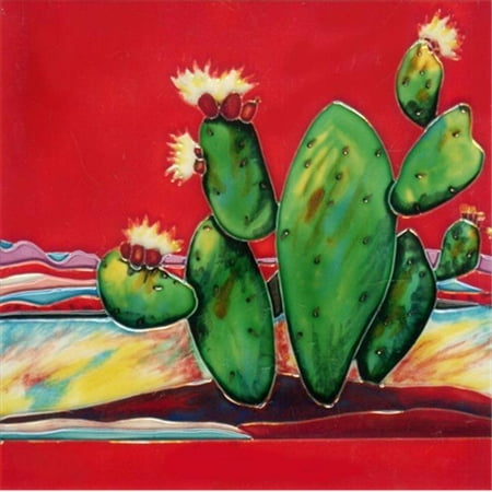 En Vogue B-273 Cactus - Decorative Ceramic Art Tile - 8 in. x 8