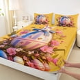 thumbnail image 4 of Erosebridal Cartoon Easter Eggs Full Size Sheets,Kawaii Rabbit Pink Floral Bed Sheets For Girls Kids 4-Piece, 4 of 6