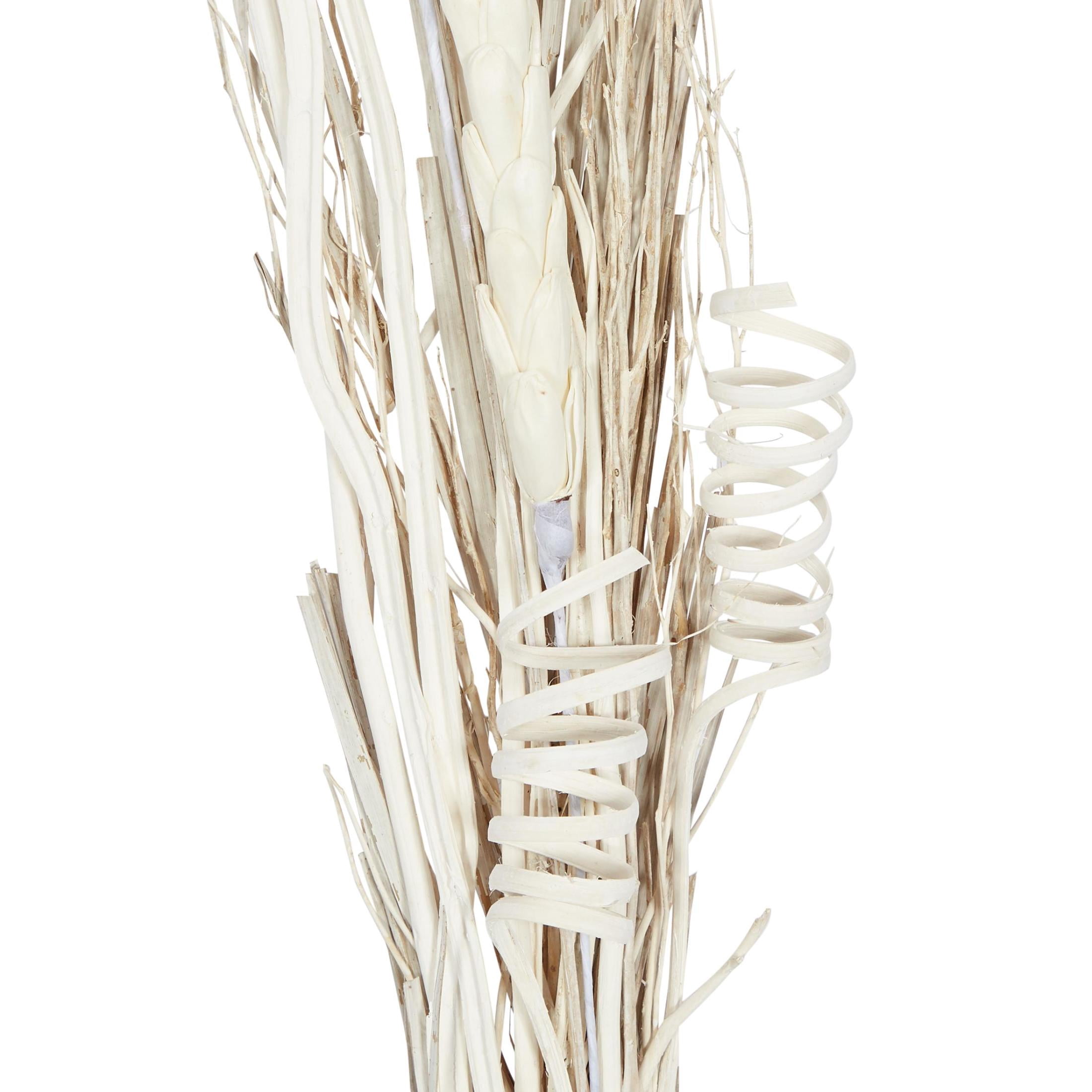 DecMode Farmhouse Dried Floral Natural Foliage Set of 2, 7"W x 56"H, with Brown, White and Beige Finish